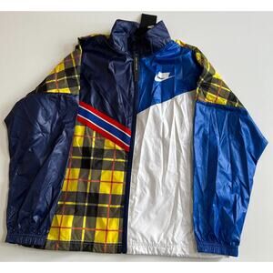 Nike Women's Sportswear Multicolor Plaid Woven Jacket BV4737 492 Size S NWT